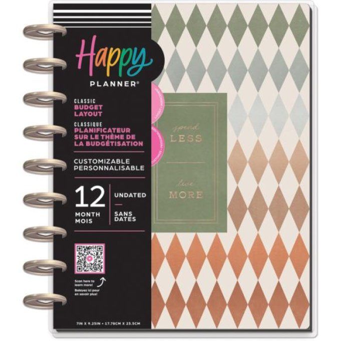 Happy planner, non daté, dimensions : 17.78cmx23.5cm environ, thème budgétisation