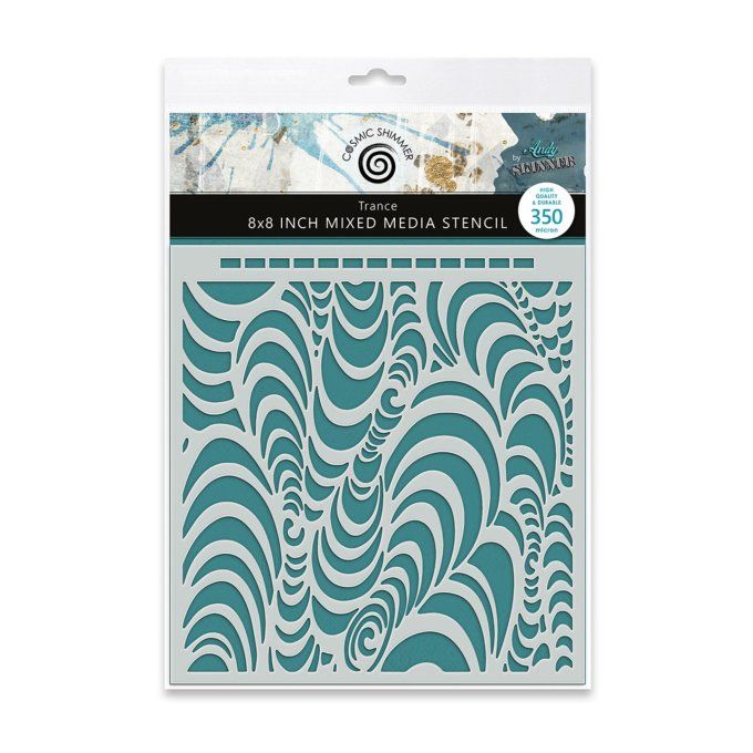 Cosmic shimmer, Katy Sue et Andy Skinner - pochoir, 20x20cm environ - Trance