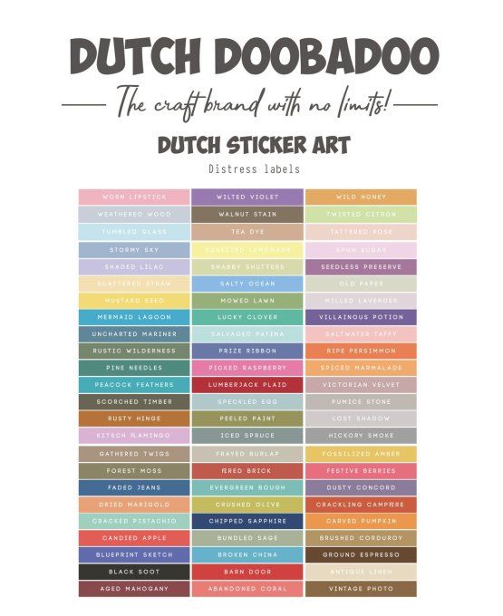 Stickers, Dutch Doobadoo - Distress oxide