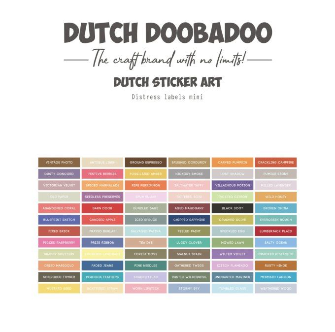 Stickers, Dutch Doobadoo - mini distress oxide labels