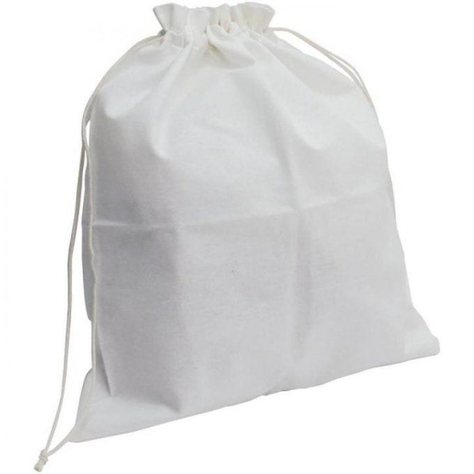 Pochette façon pochon, blanc en coton à customiser (dimension : 35x40cm)