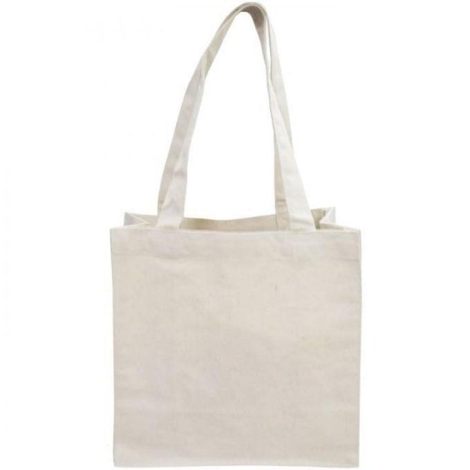 Sac carré, en coton à customiser (dimension : 25x25x12cm environ)