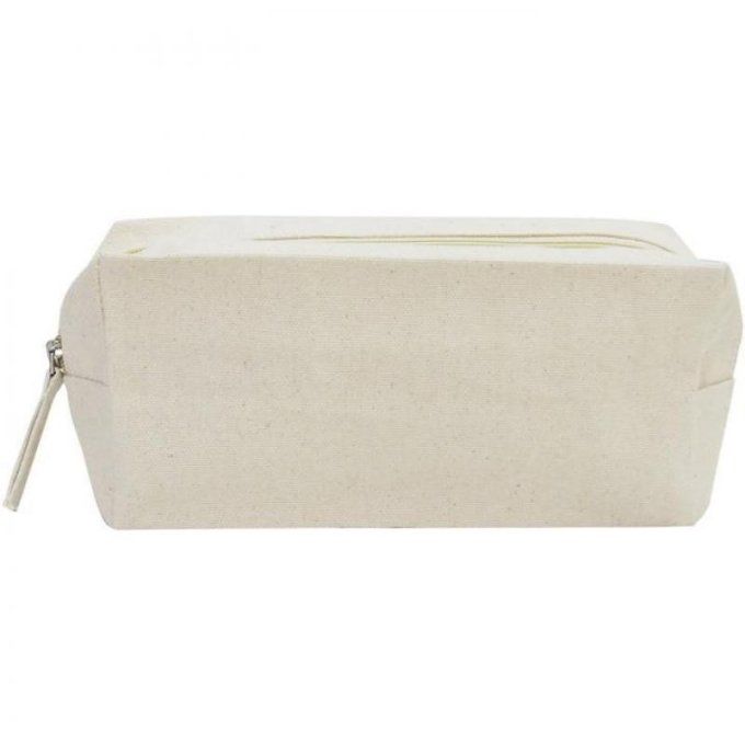 Trousse, en coton à customiser (dimension : 23x9x7cm environ)