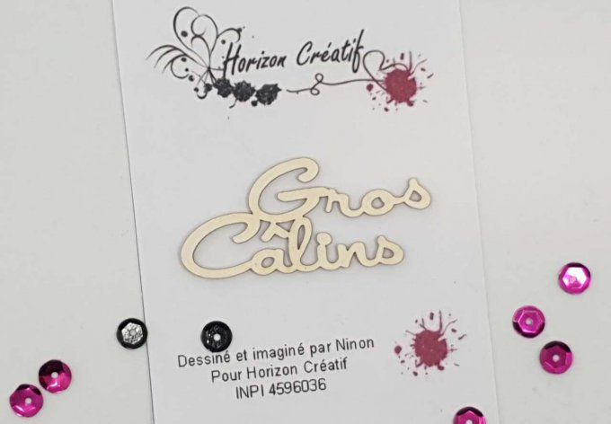 Chipboard : Gros câlins , à l'unité , 100% horizon créatif