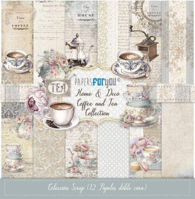 Collection Home Deco, Coffee and Tea, PapersForYou, 30x32cm - 12 pages, 180gsm