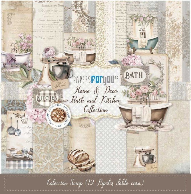 Collection Home Deco, Bath and Kitchen, PapersForYou, 30x32cm - 12 pages, 180gsm