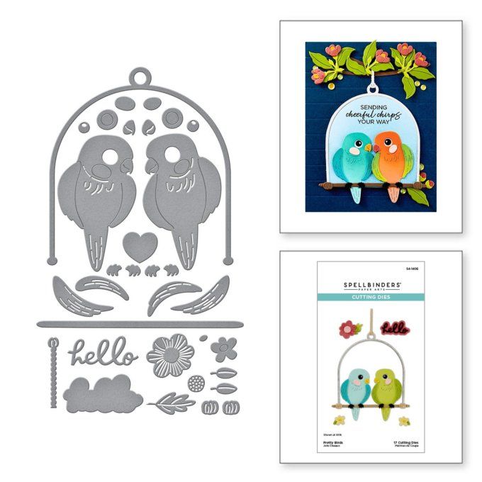 17 Dies/matrices de découpe, Spellbinders - Pretty birds