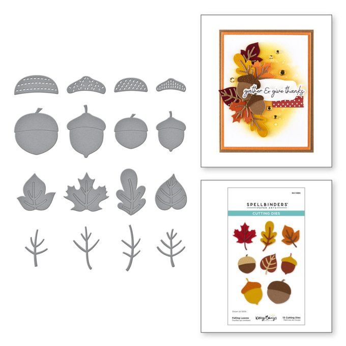 13 Dies/matrices de découpe, Spellbinders - Autumn, Falling leaves