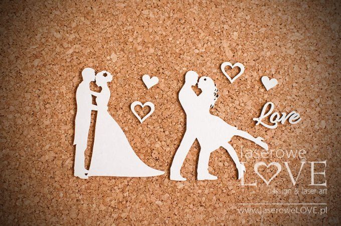 Chipboards - Couples - Dimension : hauteur des personnages 8cm environ