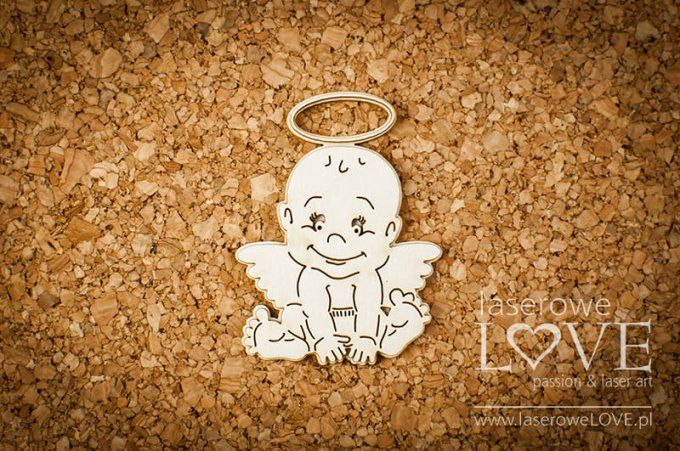2 Chipboards, Ange (garçon) - dimension : 40x56mm