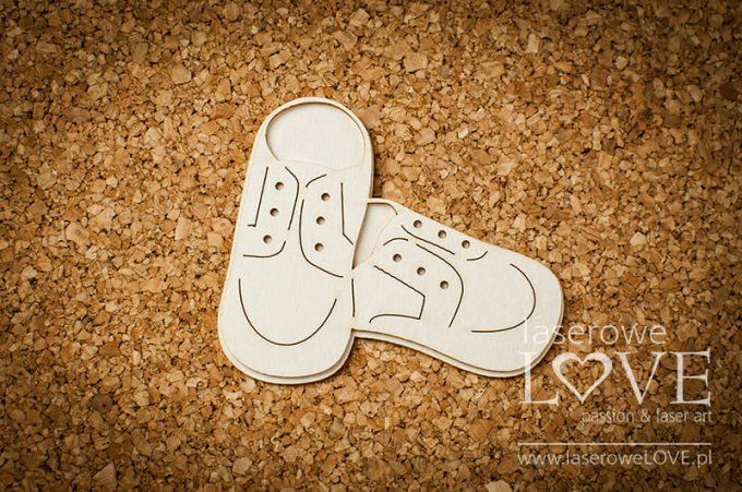 Chipboard, Petites chaussures - dimension : 90x66mm environ
