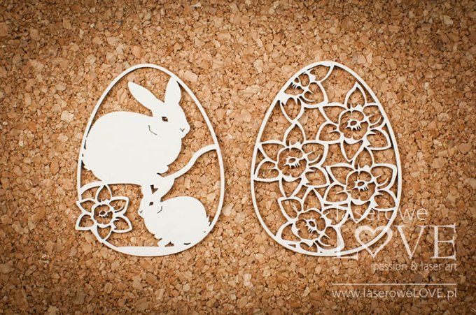 Chipboard, Lapins de Pâques - dimension de la planche : 14.3x9.3mm environ