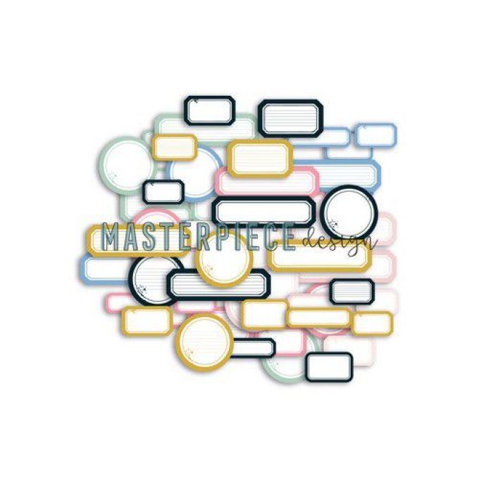 Die-cuts - mini étiquettes - mélange "Happy & Sweet" - Masterpiece design
