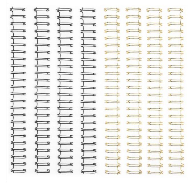 Vaessen creative - Reliures pour Bind Easy, 8 pièces - 16mm, noir et or