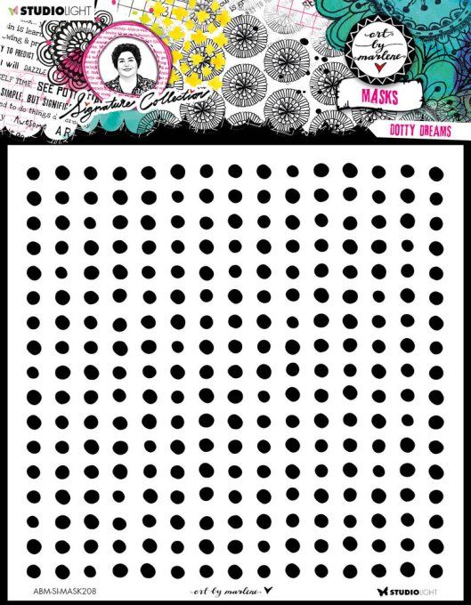 Art by Marlène, collection Signature - Pochoir - Dotty dreams - dimension : 20x20cm environ