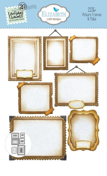 19 Dies/matrices de découpe, Elizabeth craft, Picture frames & Mats - Copie