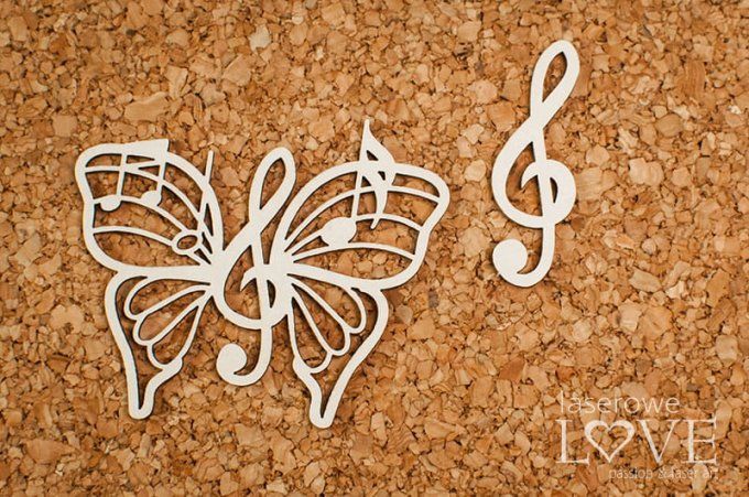 Chipboard, Papillon partition - dimension de la planche : 7.5x7.5cm environ