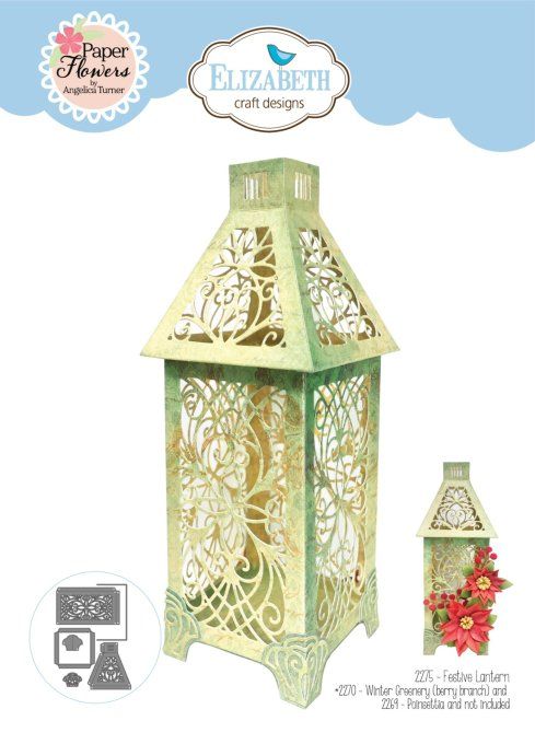 Elizabeth Craft designs - Festive Holly - Festive lantern