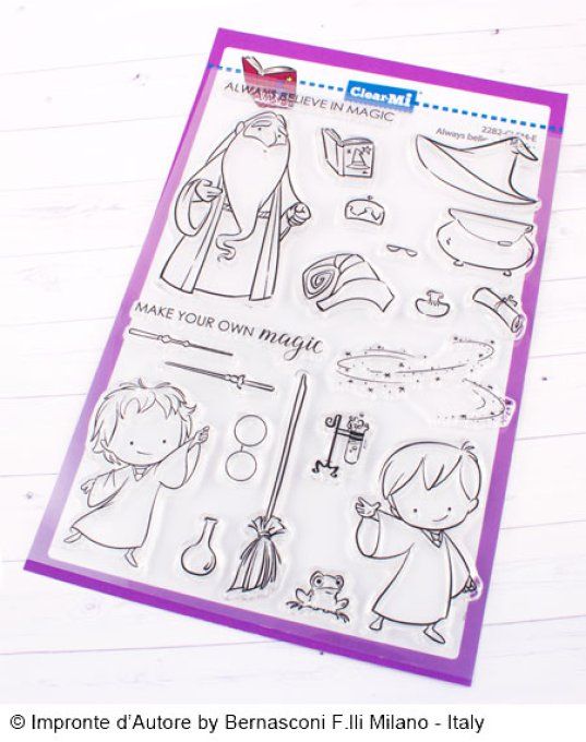 20 tampons clears, Always believe in magic - dim. de la planche : 14.5x21cm environ