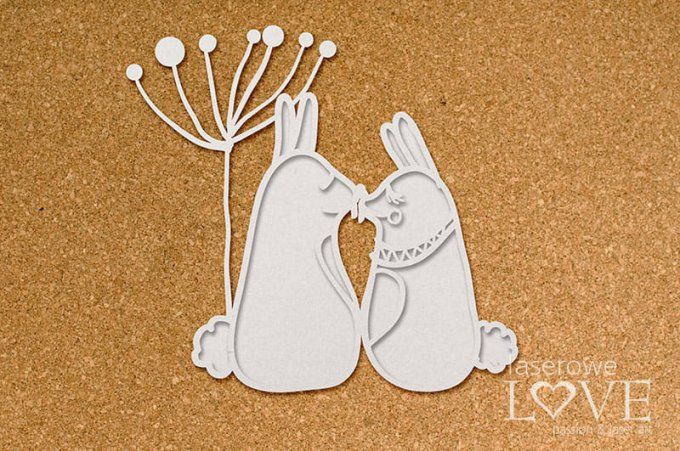 Chipboard, Lapins, Forest celebration - dimension de la planche : 12.3x12.3mm environ