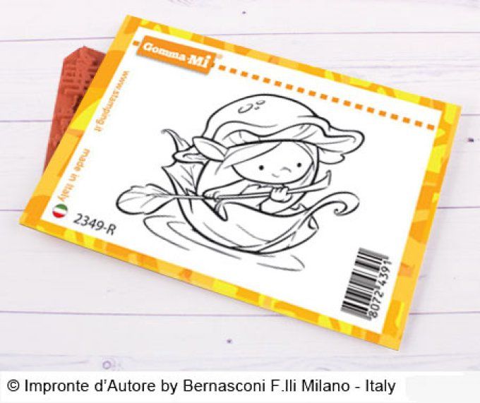 Tampon caoutchouc NON MONTE - Leaf holf - dim. : 6.5x5cm env.