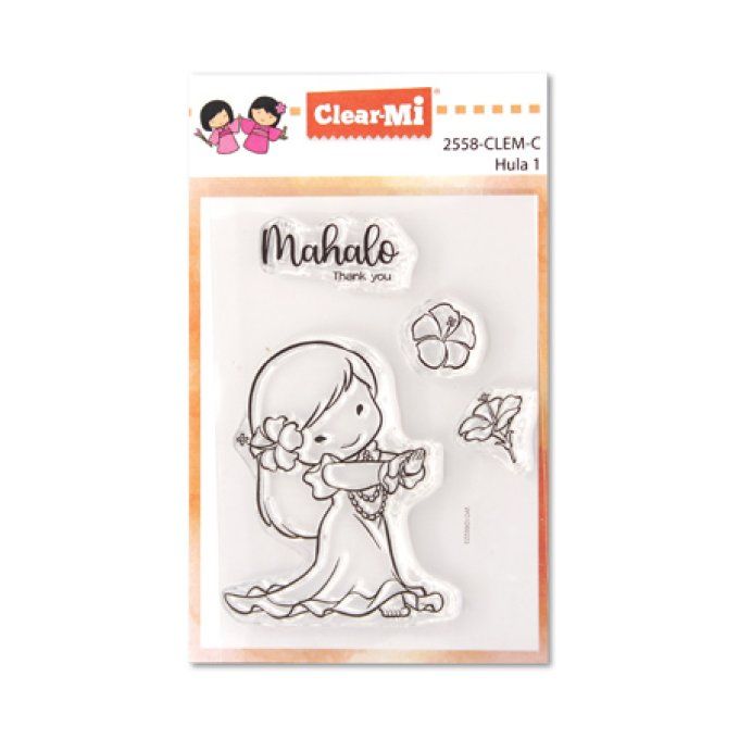 4 Tampons - Hula (1), dim. de la planche : 10x7cm environ