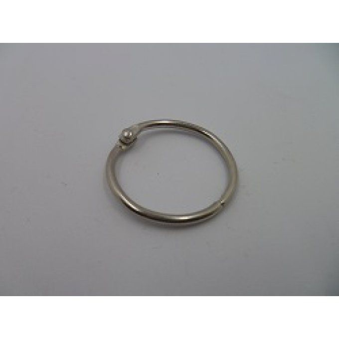 Anneau en métal argenté, diamètre 25mm, à l'unité