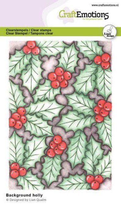 1 Tampon clear de fond, background holly - dim. de la planche : 9.5x14cm