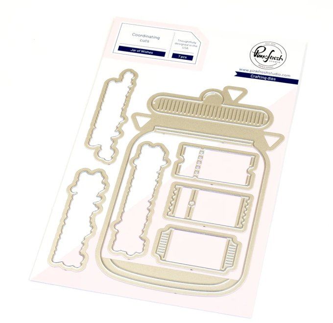 7 Dies - PinkFresh - Jar of wishes, dimension approximative : 13.1x8.1cm environ