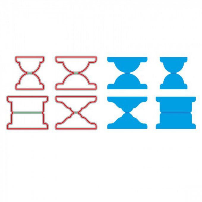 Die/matrice de découpe, onglets, 4 formes