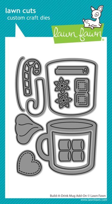 12 Dies/matrices de découpe, Lawn Fawn, Build a drink - Mug add-on