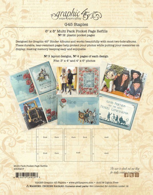 Graphic 45 - Binder album - Recharges de pages