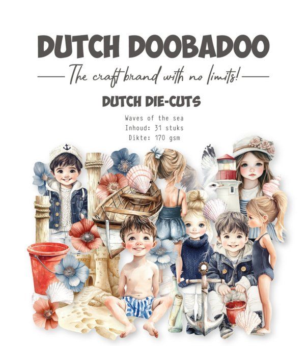 18 Die-cuts, Dutch Doobadoo - Waves of the sea