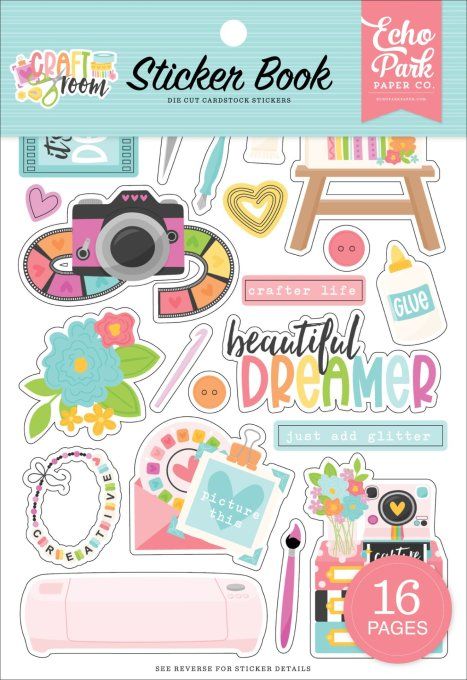 Echo park, Craft room - Livret de 16 pages de stickers