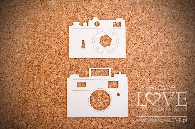 Planche de 2 Chipboards, Appareils à photo, dimension de la planche : 13.5 x 9cm environ