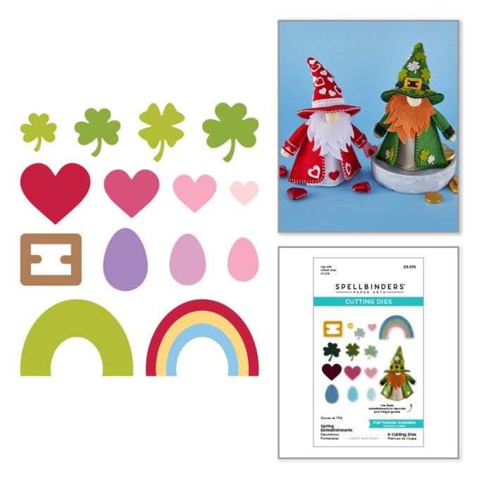 9 Dies/matrices de découpe, Spellbinders, Decorations pour Fergus, Décorations printanières