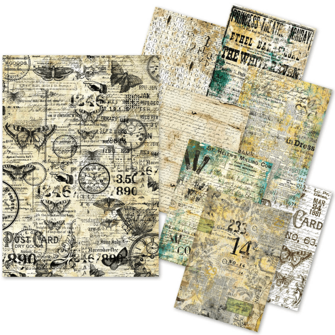 Ciao Bella - Craftmix time capsule mixed, format A5, 8 feuilles (4 papiers de soie/4 feuilles vellum