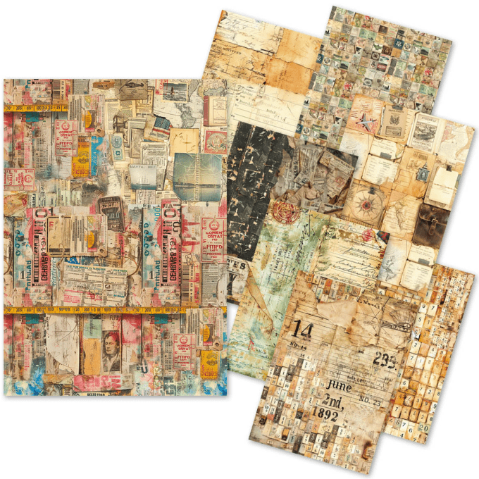 Ciao Bella- Craftmix Journey Ahead Mixed- format A5, 8 feuilles (4 papiers de soie/4 feuilles vellum