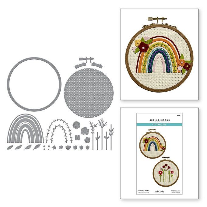 12 Dies/matrices de découpe - spellbinders - Gathering stitches