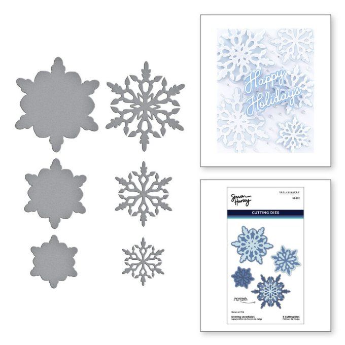6 dies, Spellbinders - Layering snowflakes
