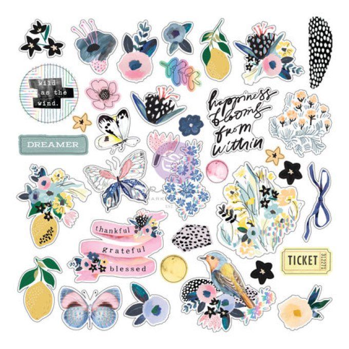 72 die-cuts, Prima, Spring Abstract