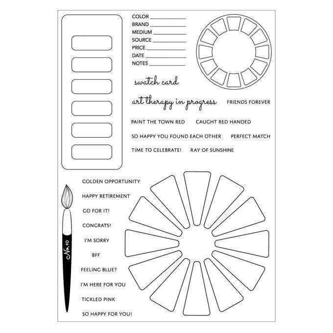 24 tampons, Sizzix - Eileen Hull, Swatch cards