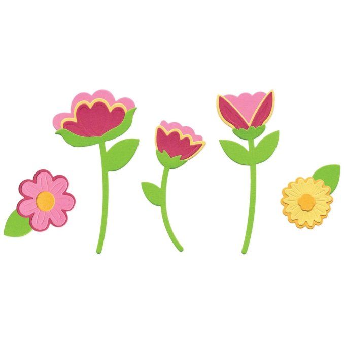 19 matrices de découpe, Sizzix - Fleurs fantaisies