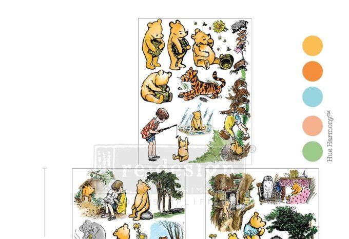 Re-Design - Honeyfern hollow - Decalcomanies, 3 feuilles, dimensions 21.5x27.9cm