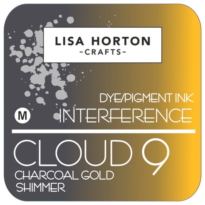 Lisa Horton Craft, cloud 9 - pad encre - Interference - Charcoal gold shimmer, grand pad