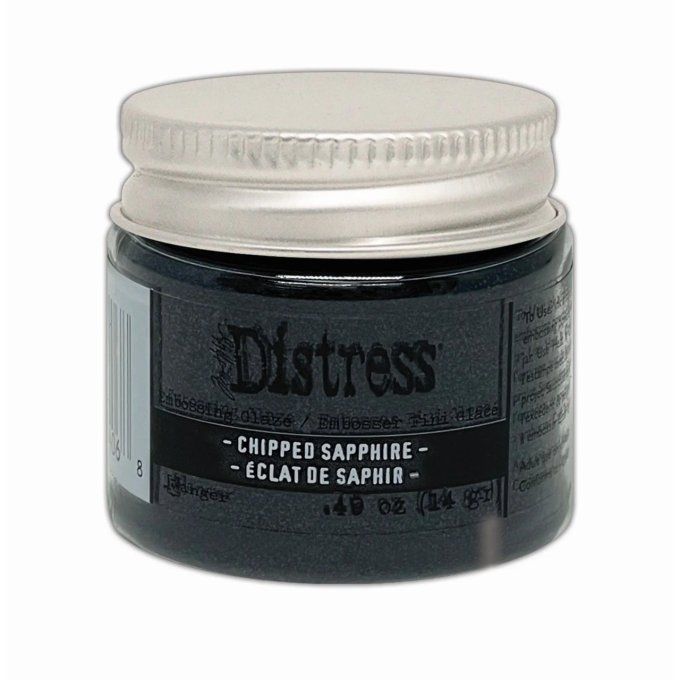 Distress Embossing glaze, Tim Holtz, couleur : Chipped sapphire