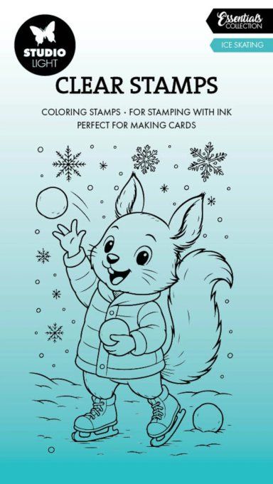 1 Tampon clear, Studio Light, Ice skating - dimension de la planche : 10x6.5cm environ