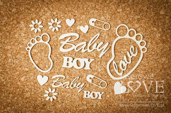 15 chipboards, Bébé - dimension de la planche : 9x14cm environ