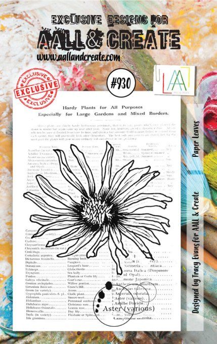 1 Tampon - AALL&Create - Paper leaves - dim. de la planche : 7.5x10cm env.