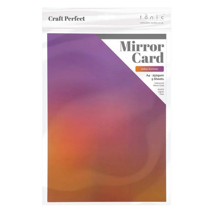 Papier craft perfect, Tonic Studio,Mirror card,format A4, 250g, 5 feuilles, Indian summer